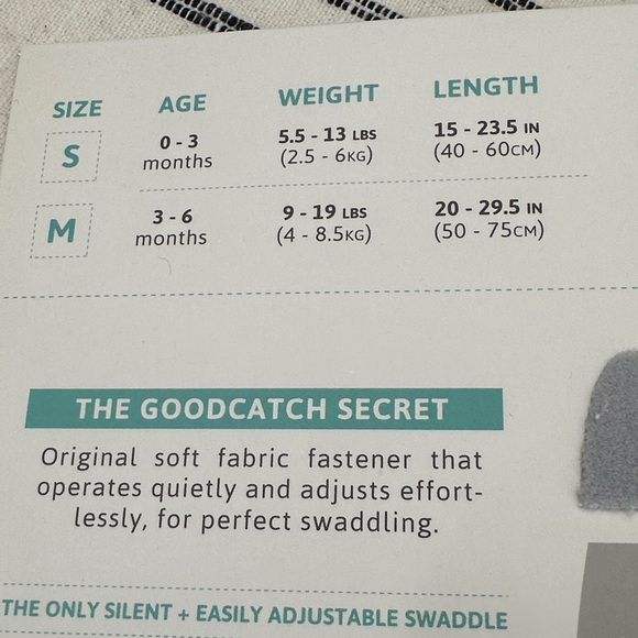 Swado Gray and White Striped swaddle Bag sz small - Picture 2 of 6